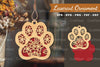 Flowers Paw Laser Cut Ornament Clipart Bundle