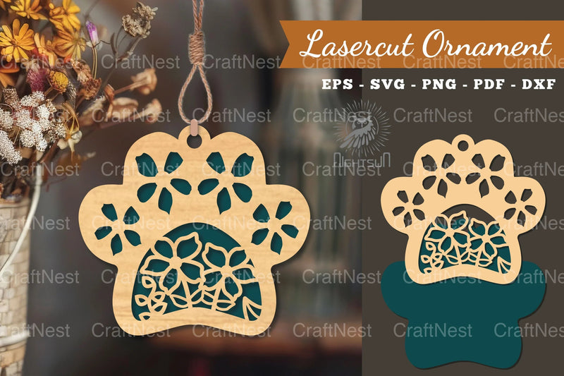 Flowers Paw Laser Cut Ornament Clipart Bundle - CraftNest - Digital Crafting and Art