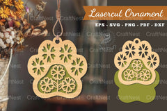 Flowers Paw Laser Cut Ornament Clipart Bundle - CraftNest - Digital Crafting and Art