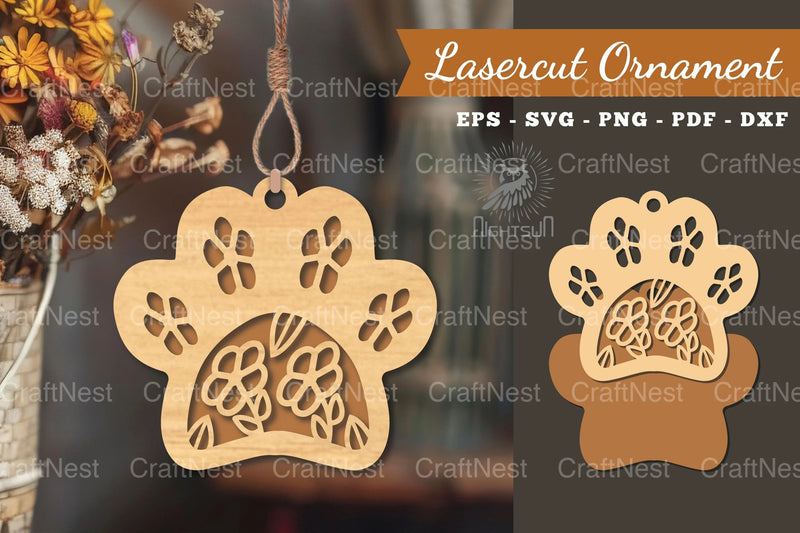 Flowers Paw Laser Cut Ornament Clipart Bundle - CraftNest - Digital Crafting and Art