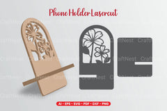 Flowers Phone Holder Laser Cut SVG Bundle - CraftNest - Digital Crafting and Art