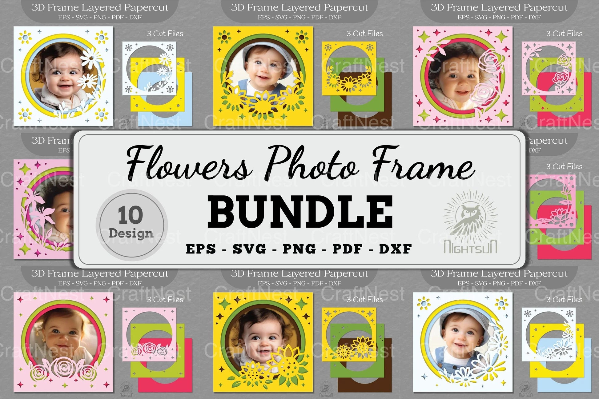 Flowers Photo Frame Clipart Bundle - CraftNest - Digital Crafting and Art