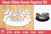 Flowers Ribbon Banner Papercut Clipart Bundle