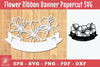 Flowers Ribbon Banner Papercut Clipart Bundle