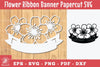 Flowers Ribbon Banner Papercut Clipart Bundle
