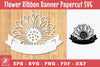 Flowers Ribbon Banner Papercut Clipart Bundle