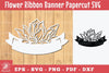 Flowers Ribbon Banner Papercut Clipart Bundle