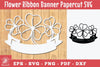 Flowers Ribbon Banner Papercut Clipart Bundle