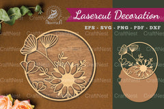 Flowers Round Laser Cut Decoration Clipart Bundle - CraftNest - Digital Crafting and Art