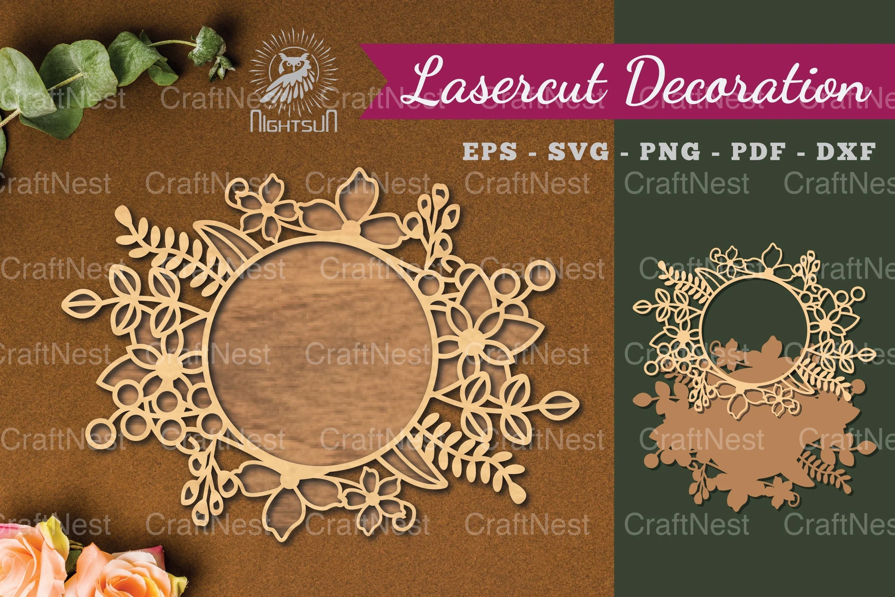 Flowers Round Laser Cut Decoration Clipart Bundle - CraftNest - Digital Crafting and Art