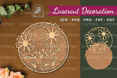 Flowers Round Laser Cut Decoration Clipart Bundle - CraftNest - Digital Crafting and Art