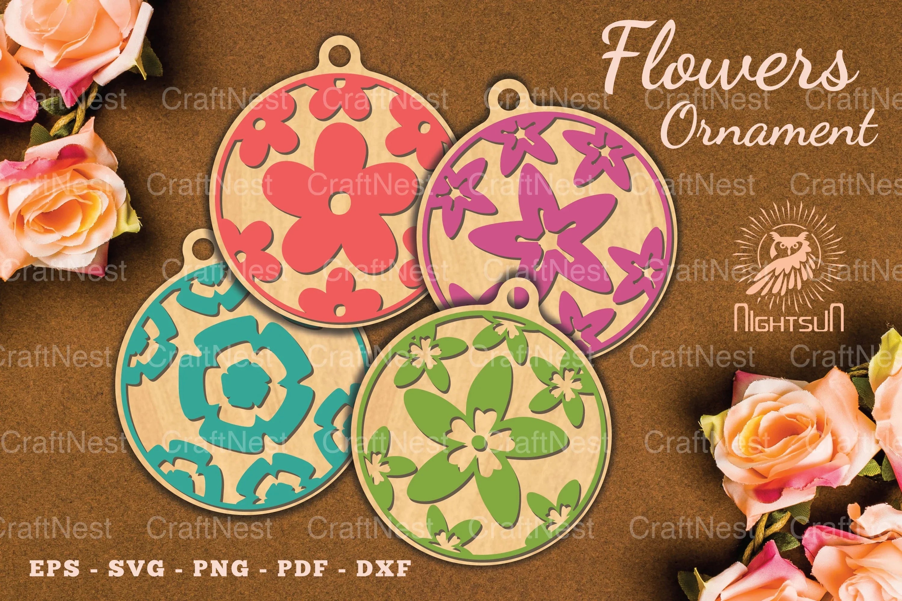 Flowers Round Ornament Clipart Bundle - CraftNest - Digital Crafting and Art