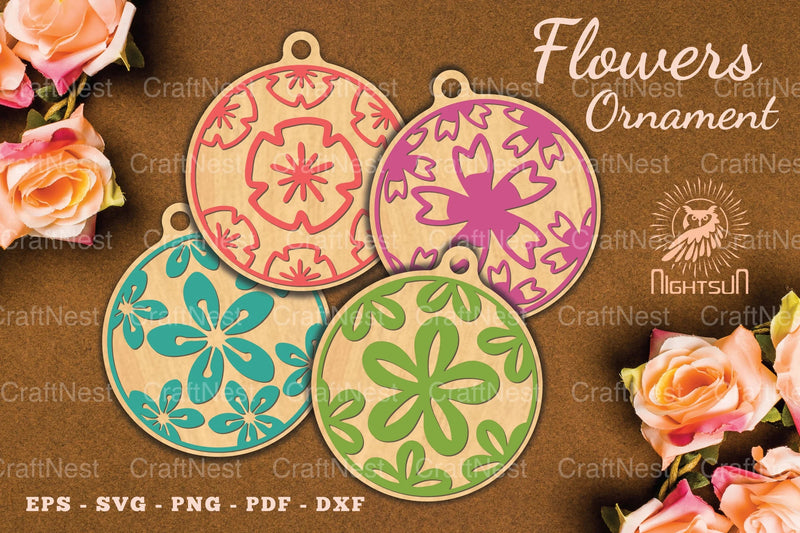 Flowers Round Ornament Clipart Bundle - CraftNest - Digital Crafting and Art