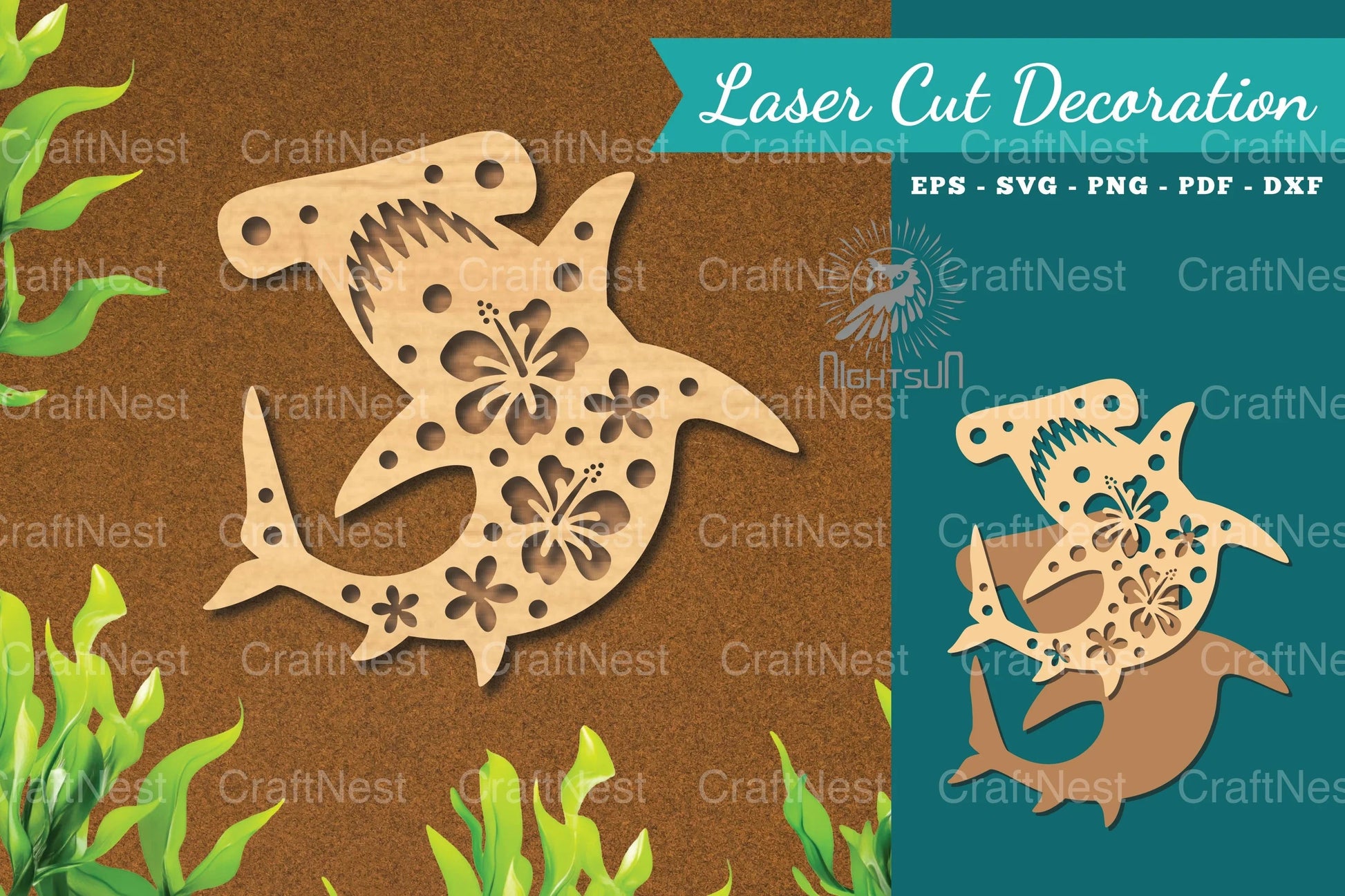Shark Laser Cut Flower Decoration Clipart Bundle - CraftNest - Digital Crafting and Art