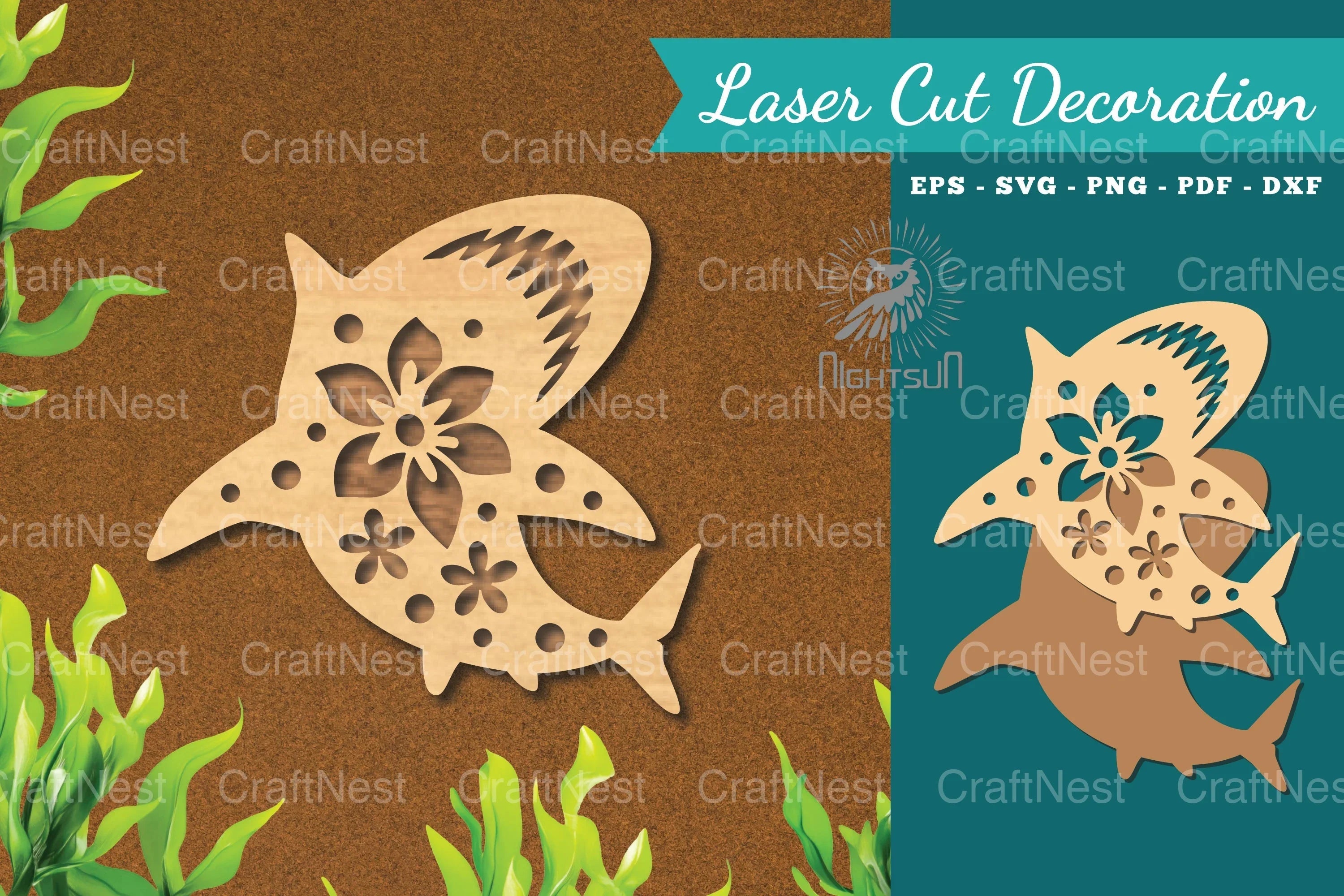 Shark Laser Cut Flower Decoration Clipart Bundle - CraftNest - Digital Crafting and Art