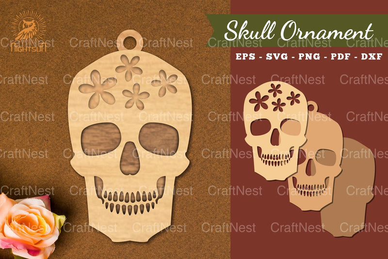 Flowers Skull Laser Cut Ornament Clipart Bundle - CraftNest - Digital Crafting and Art