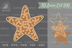 Starfish Flowers Lasercut Decoration Clipart Bundle - CraftNest - Digital Crafting and Art