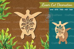 Turtle Flowers Laser Cut Decoration Clipart Bundle - CraftNest - Digital Crafting and Art