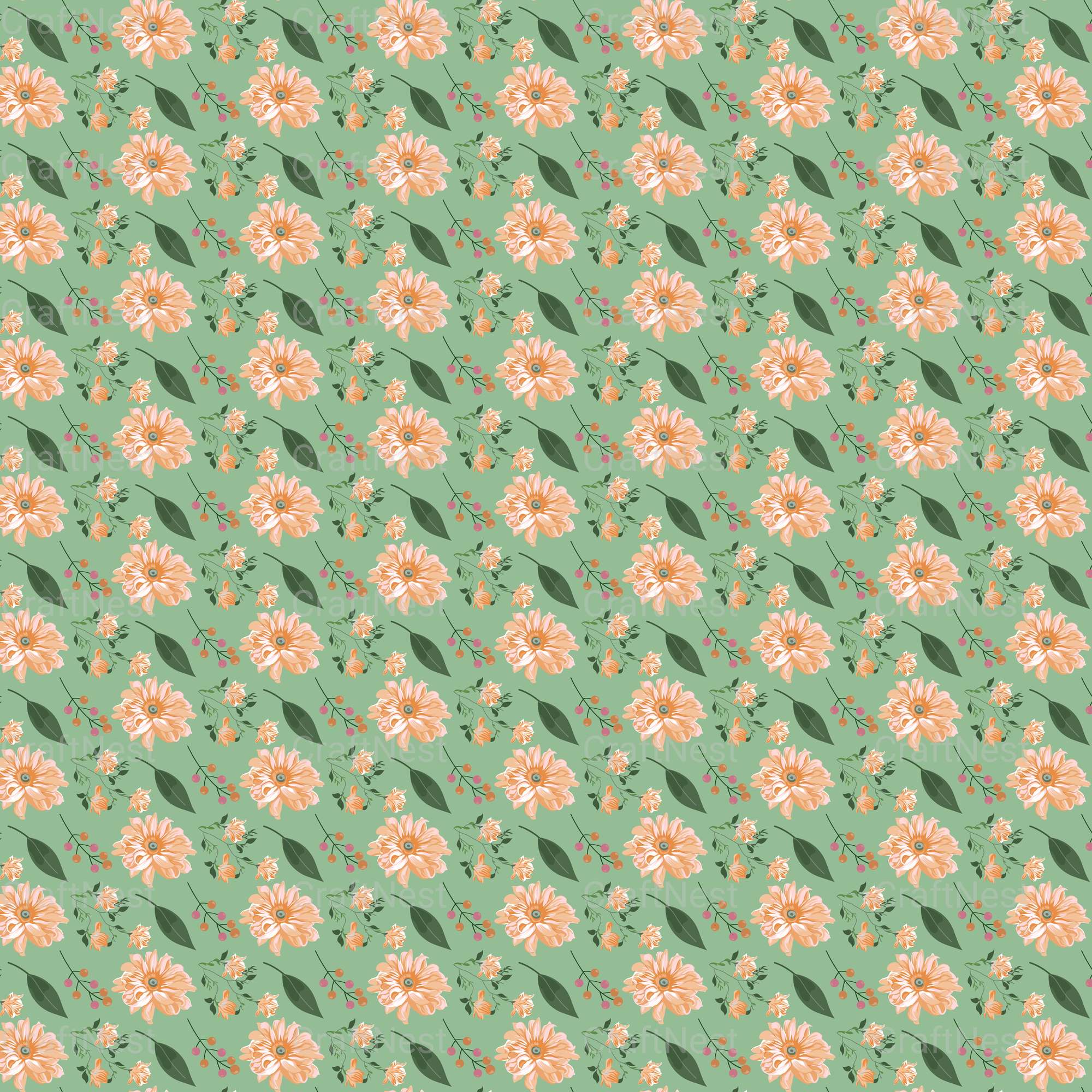 Watercolor Flowers Seamless Digital Paper - CraftNest - Digital Crafting and Art
