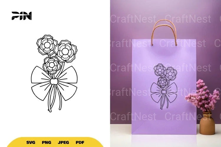 Flowers and Bow SVG Bundle - CraftNest - Digital Crafting and Art