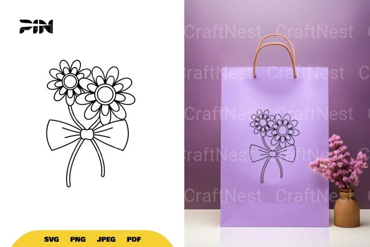 Flowers and Bow SVG Bundle - CraftNest - Digital Crafting and Art