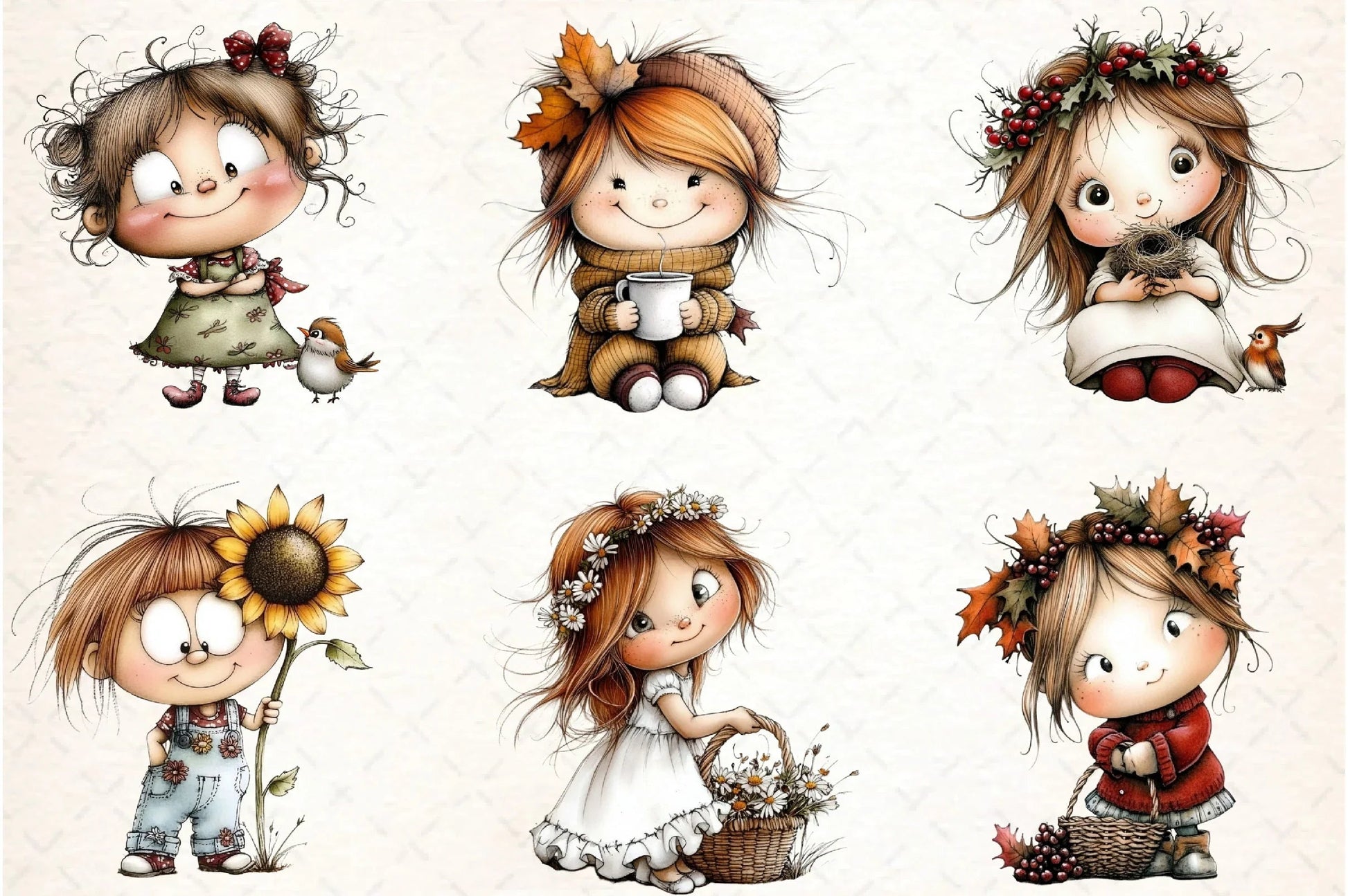 Flowers and Girls Clipart Bundle - CraftNest - Digital Crafting and Art