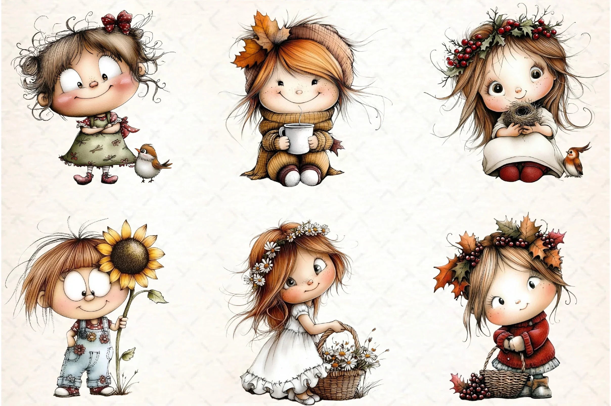 Flowers and Girls Clipart Bundle - CraftNest - Digital Crafting and Art