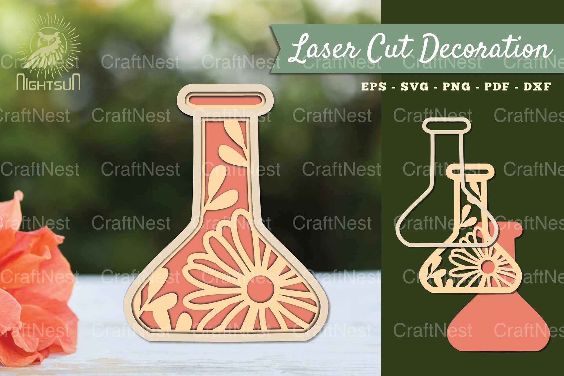 Flowers in Bottle 3D Lasercut SVG Bundle - CraftNest - Digital Crafting and Art