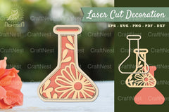 Flowers in Bottle 3D Lasercut SVG Bundle - CraftNest - Digital Crafting and Art