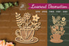 Flowers in Cup Laser Cut Decoration Clipart Bundle