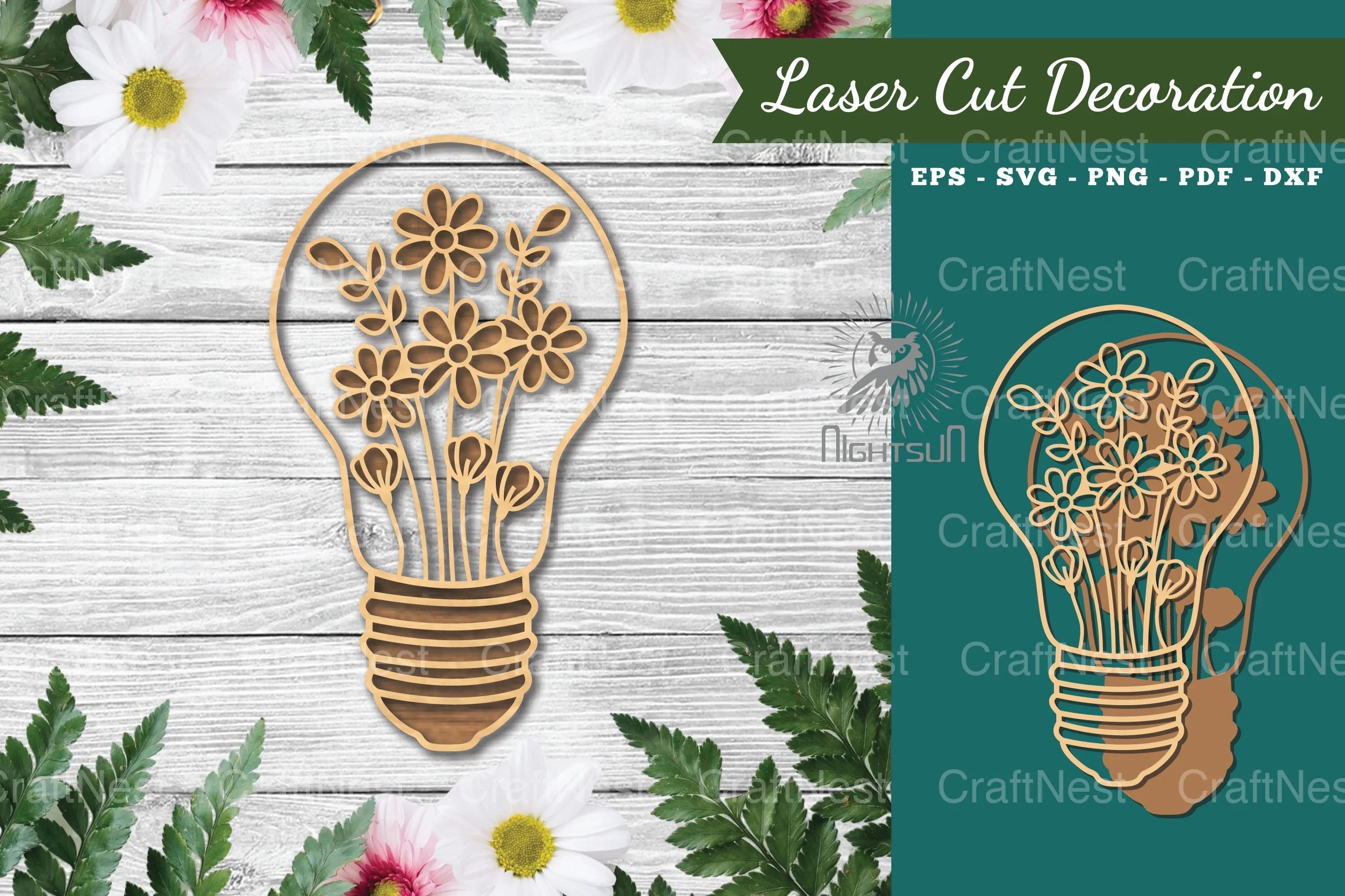 Laser Cut Flower Lamp Decoration Clipart Bundle - CraftNest - Digital Crafting and Art