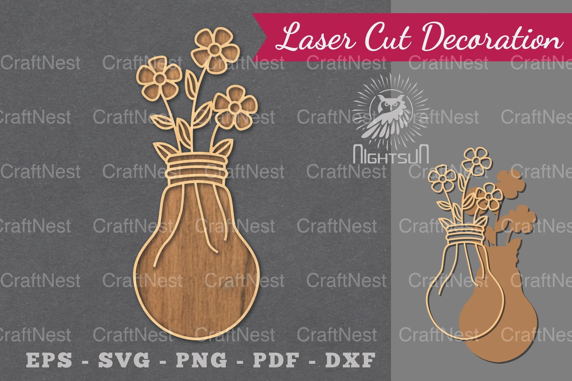 Laser Cut Flower Lamp Decoration Clipart Bundle - CraftNest - Digital Crafting and Art
