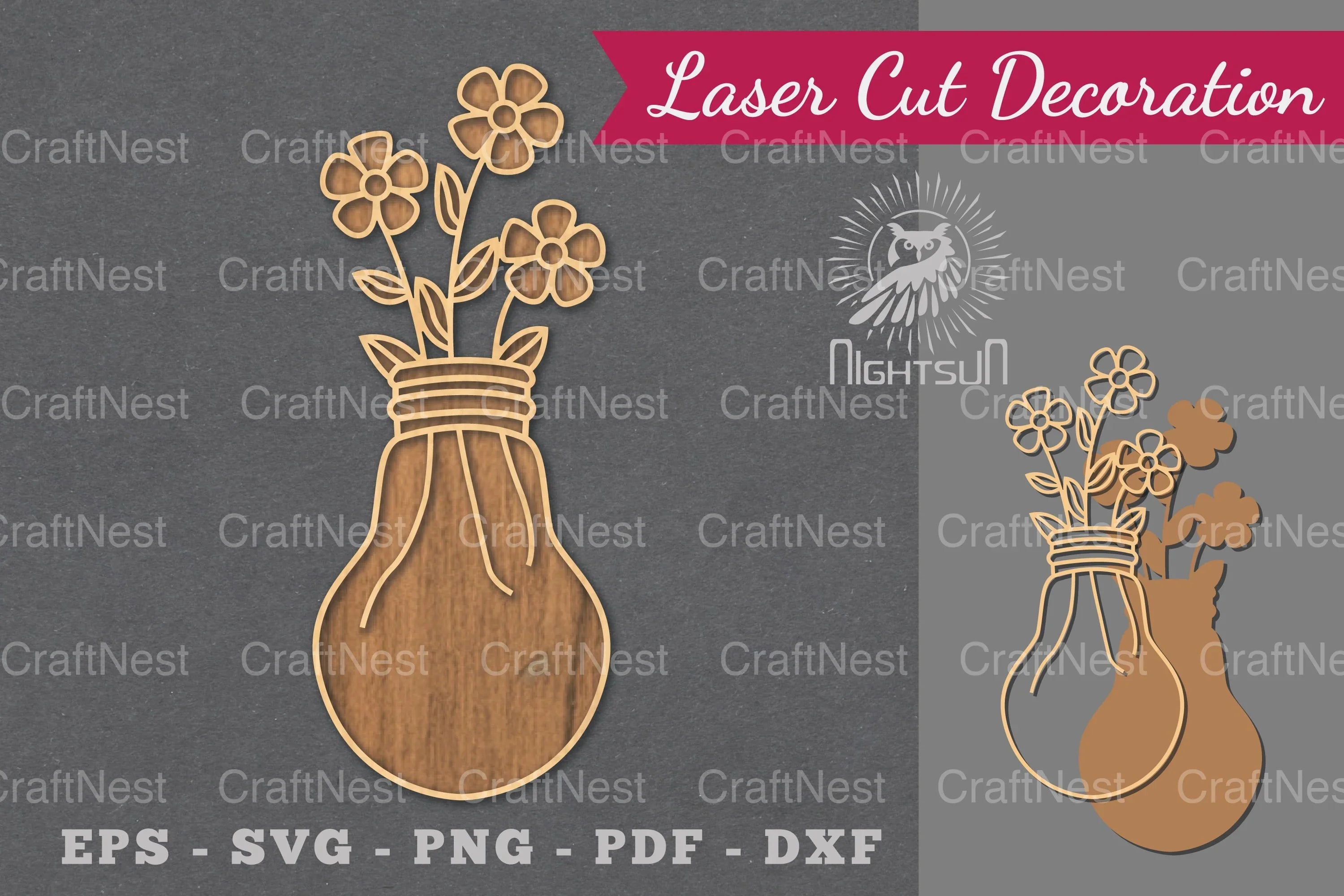 Laser Cut Flower Lamp Decoration Clipart Bundle - CraftNest - Digital Crafting and Art