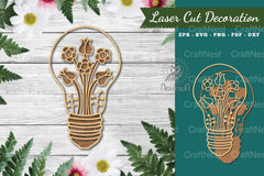 Laser Cut Flower Lamp Decoration Clipart Bundle - CraftNest - Digital Crafting and Art
