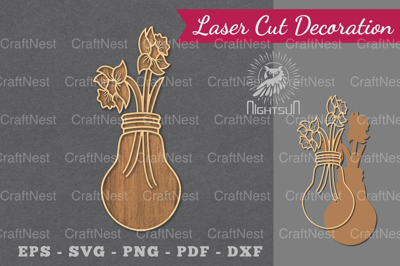 Laser Cut Flower Lamp Decoration Clipart Bundle - CraftNest - Digital Crafting and Art
