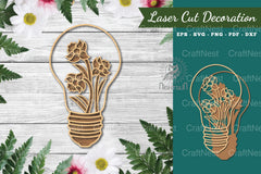 Laser Cut Flower Lamp Decoration Clipart Bundle - CraftNest - Digital Crafting and Art