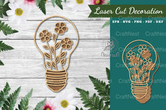 Laser Cut Flower Lamp Decoration Clipart Bundle - CraftNest - Digital Crafting and Art