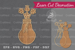 Laser Cut Flower Lamp Decoration Clipart Bundle - CraftNest - Digital Crafting and Art
