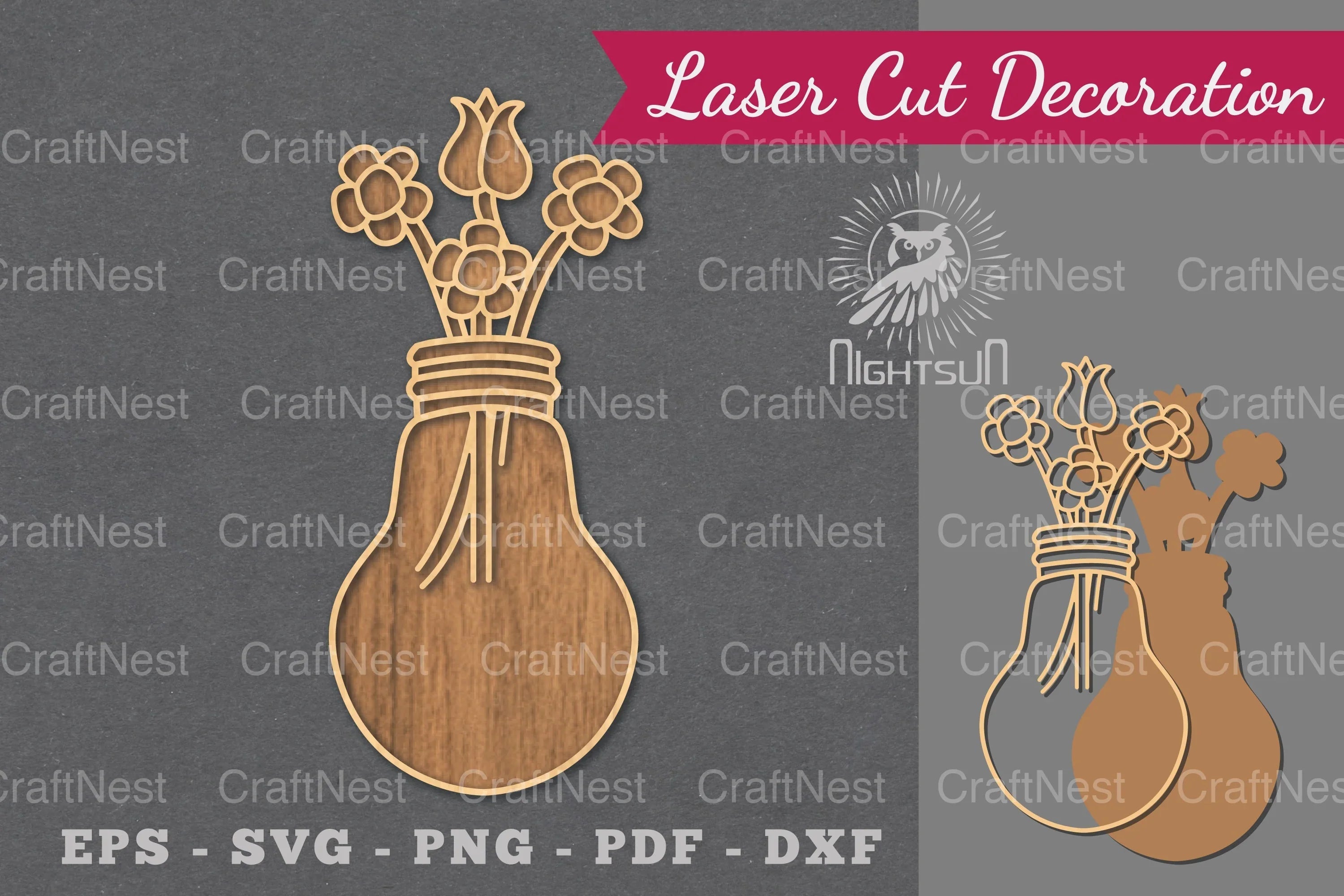 Laser Cut Flower Lamp Decoration Clipart Bundle - CraftNest - Digital Crafting and Art