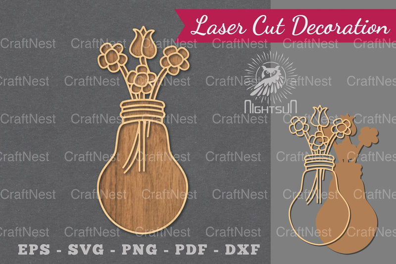 Laser Cut Flower Lamp Decoration Clipart Bundle - CraftNest - Digital Crafting and Art