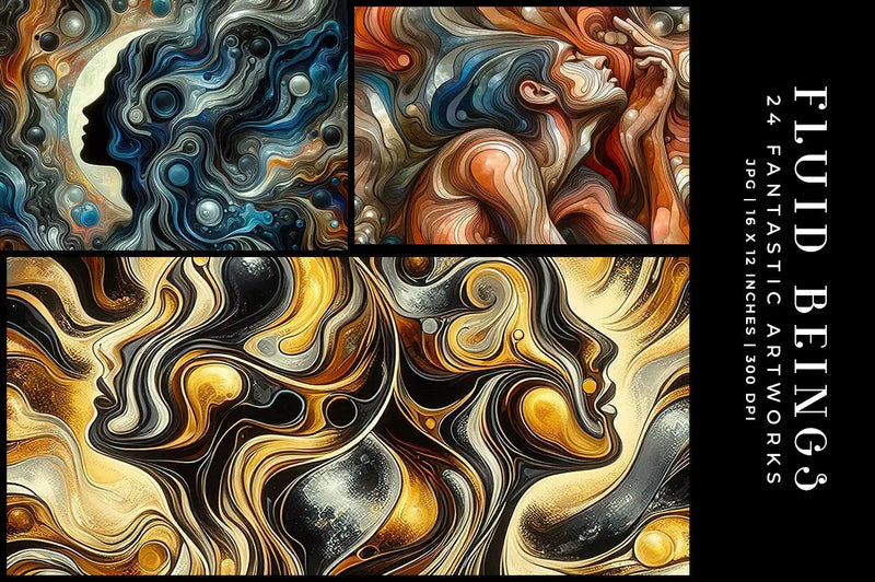 Fluid Beings - Wall Art - CraftNest - Digital Crafting and Art