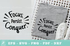 Focus Persist Conquer Motivational SVG Bundle - CraftNest - Digital Crafting and Art