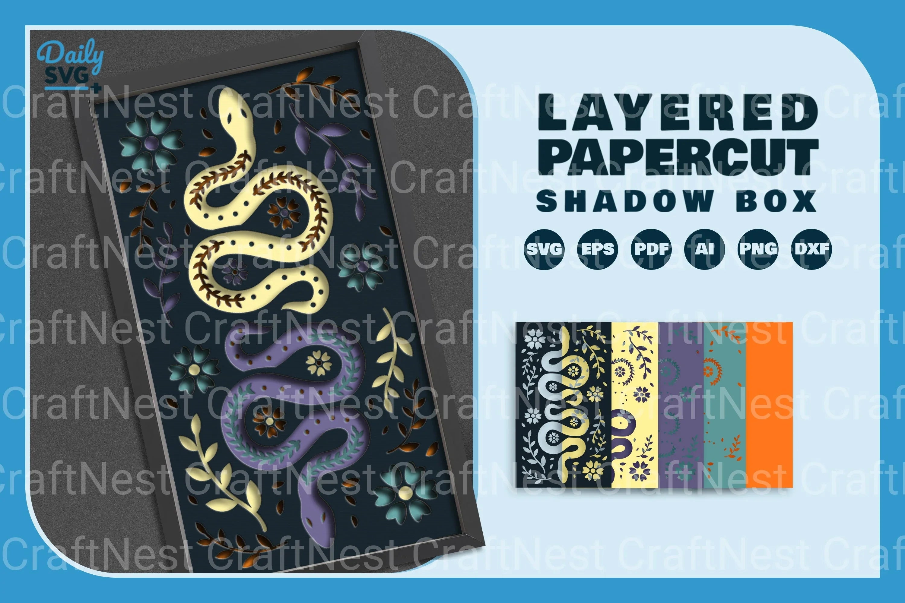 Folk Art Snake Papercut SVG Bundle