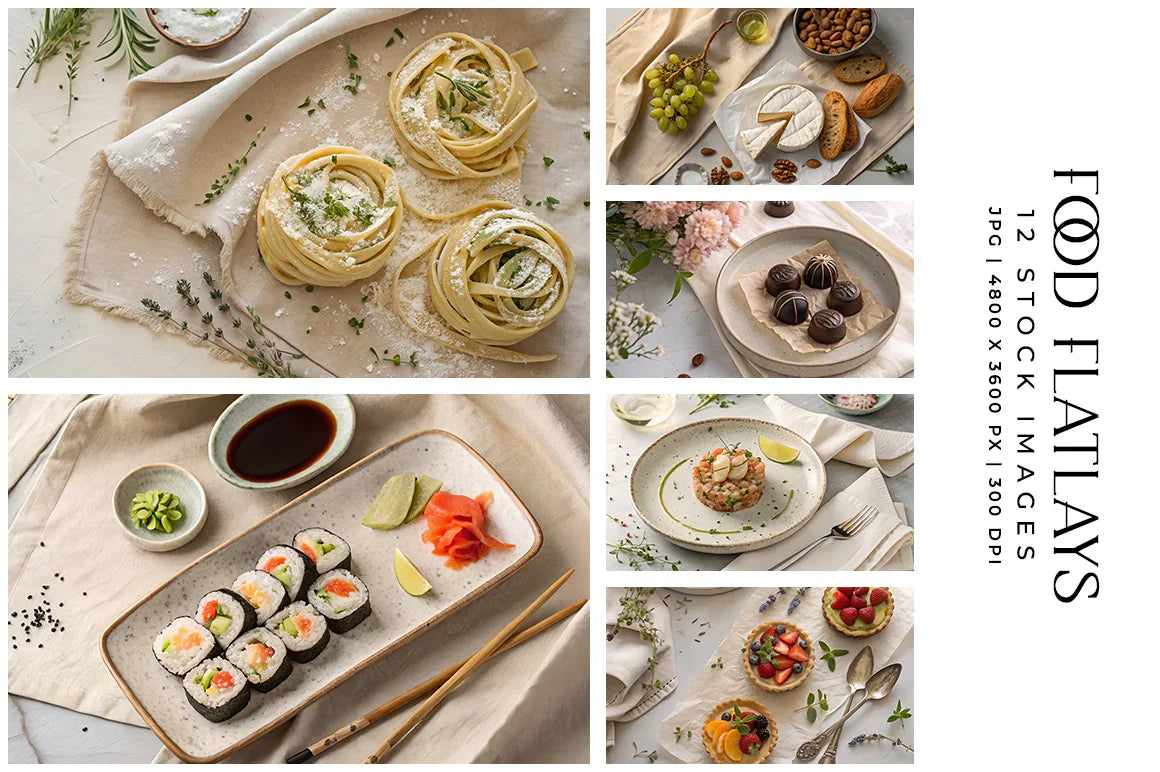 Food Flatlays - Stock Images - CraftNest - Digital Crafting and Art