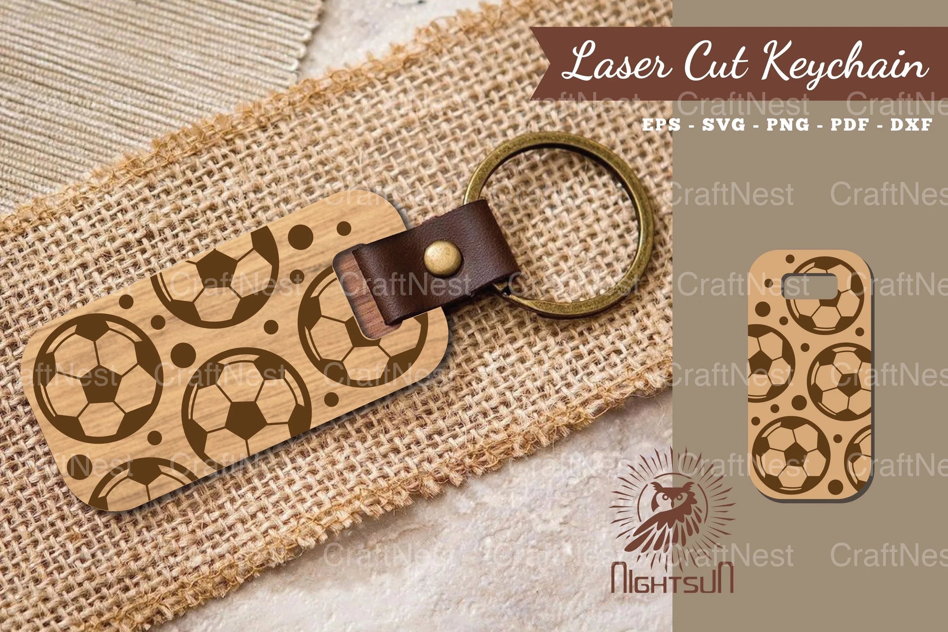 Football Laser Cut Keychain Design Bundle - CraftNest - Digital Crafting and Art