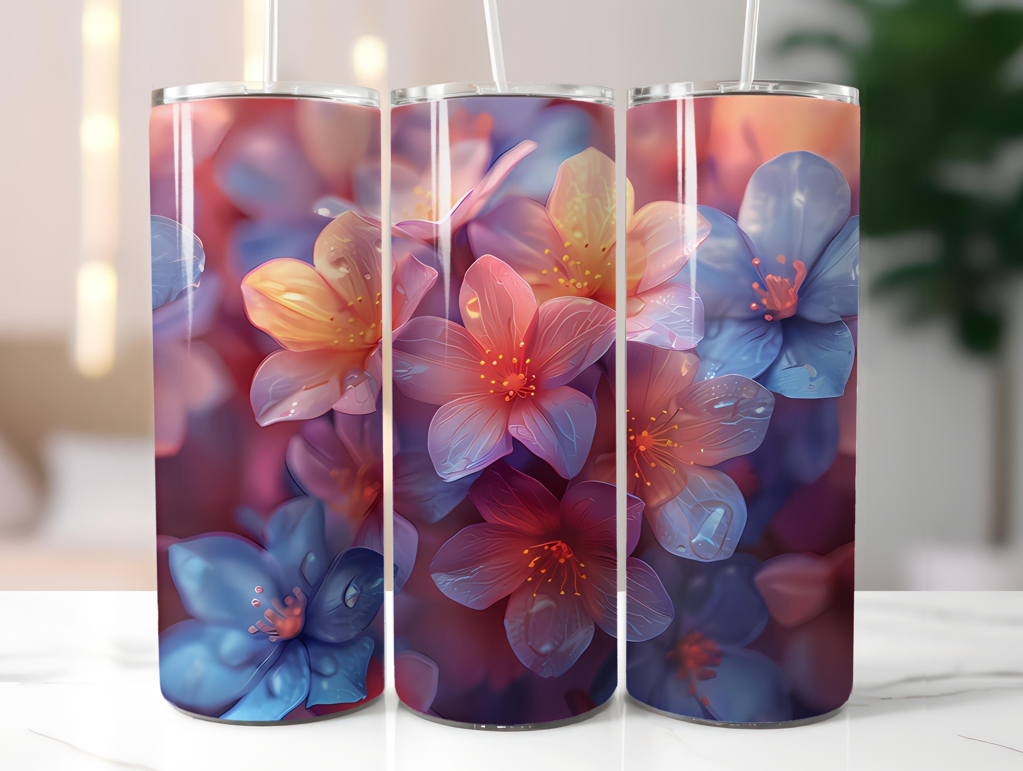 Forget-Me-Nots Flowers Tumbler Wrap - CraftNest - Digital Crafting and Art