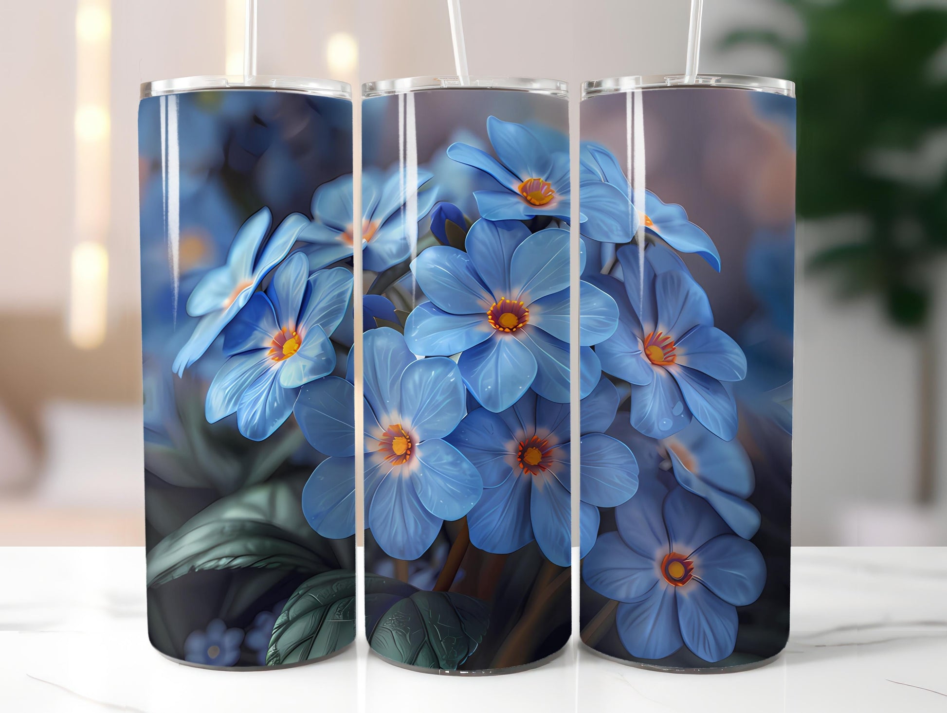 Forget-Me-Nots Flowers Tumbler Wrap - CraftNest - Digital Crafting and Art