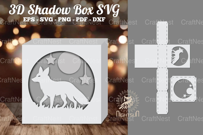 Fox 3D Papercut Shadow Box SVG Bundle - CraftNest - Digital Crafting and Art