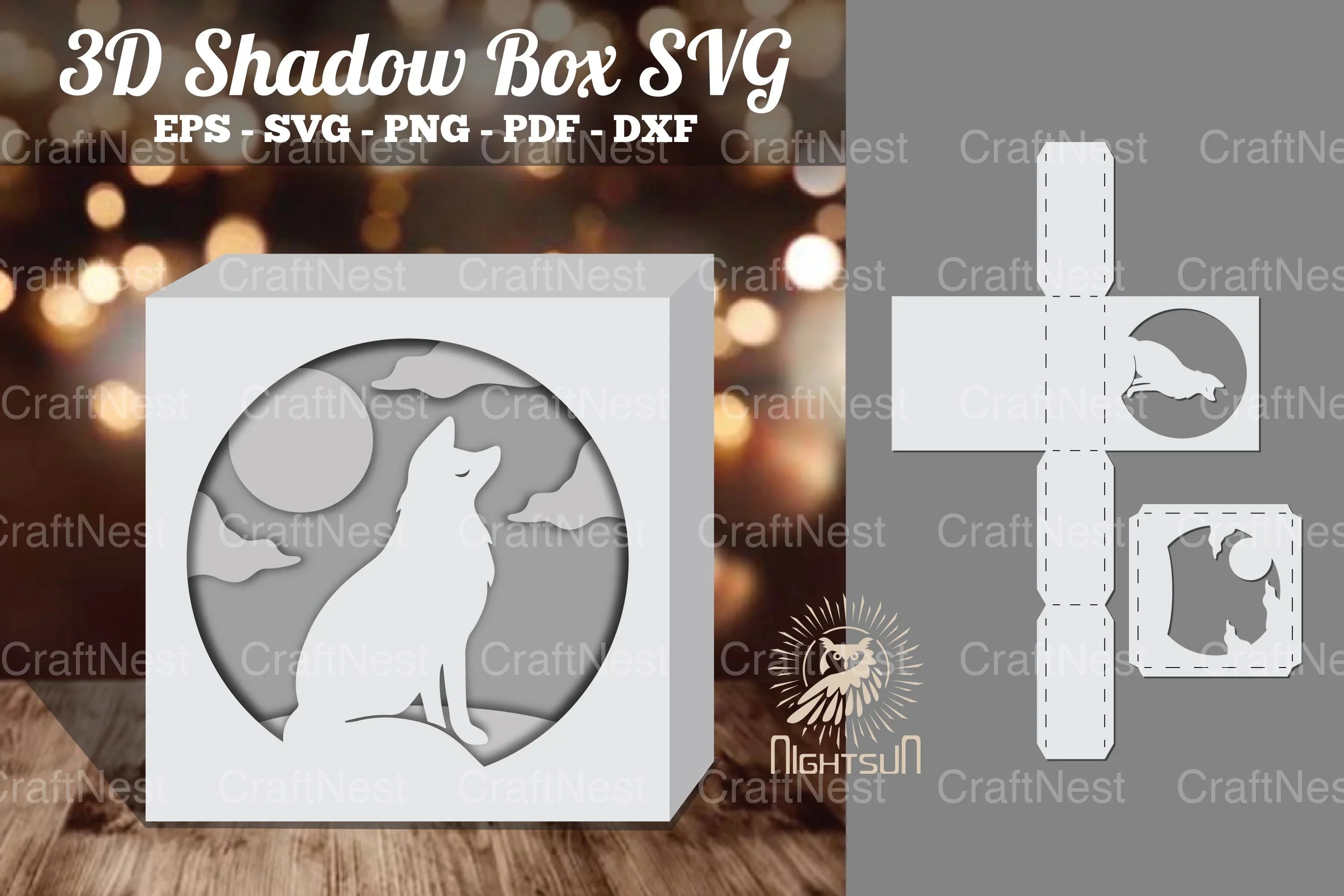 Fox 3D Papercut Shadow Box SVG Bundle - CraftNest - Digital Crafting and Art