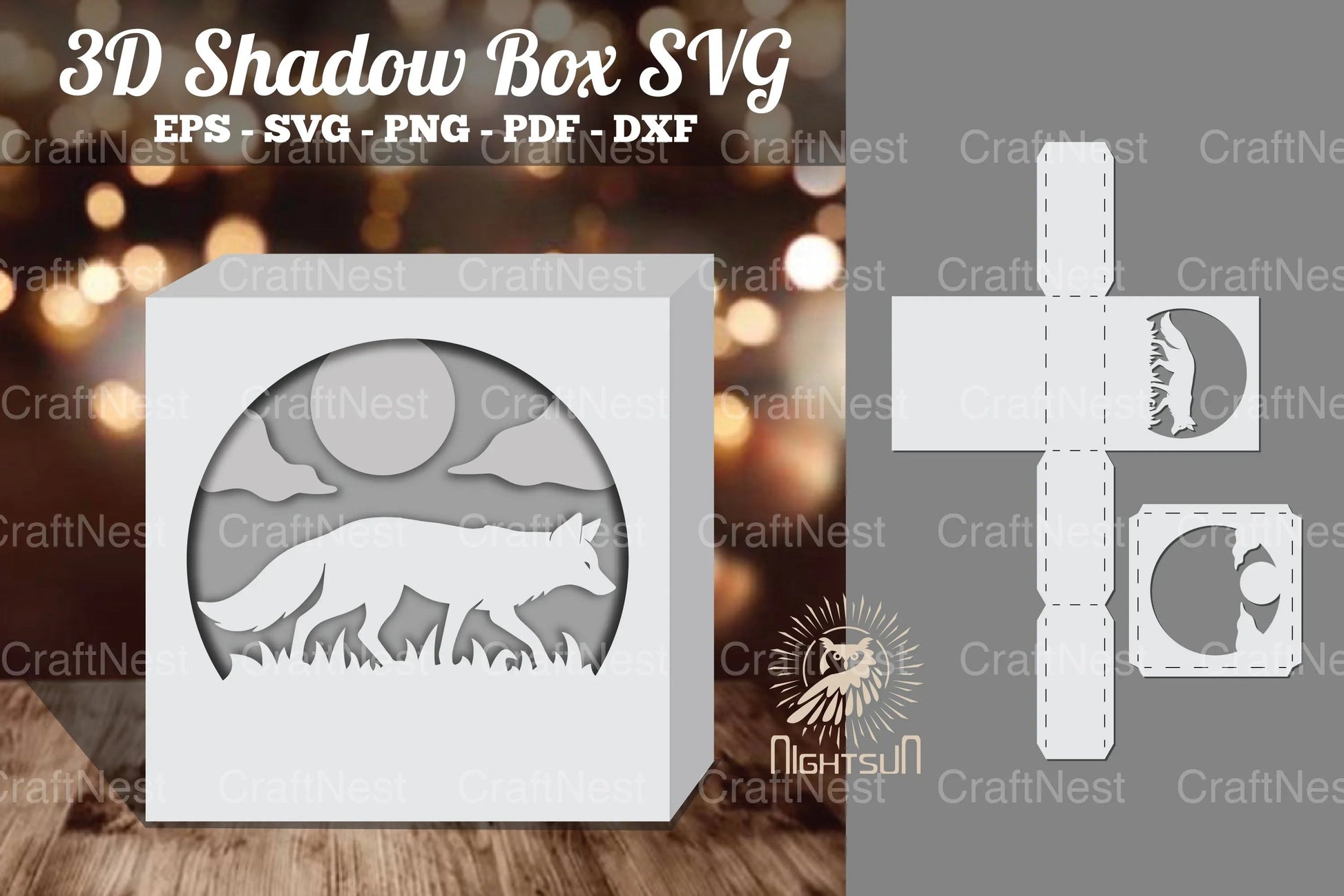 Fox 3D Papercut Shadow Box SVG Bundle - CraftNest - Digital Crafting and Art